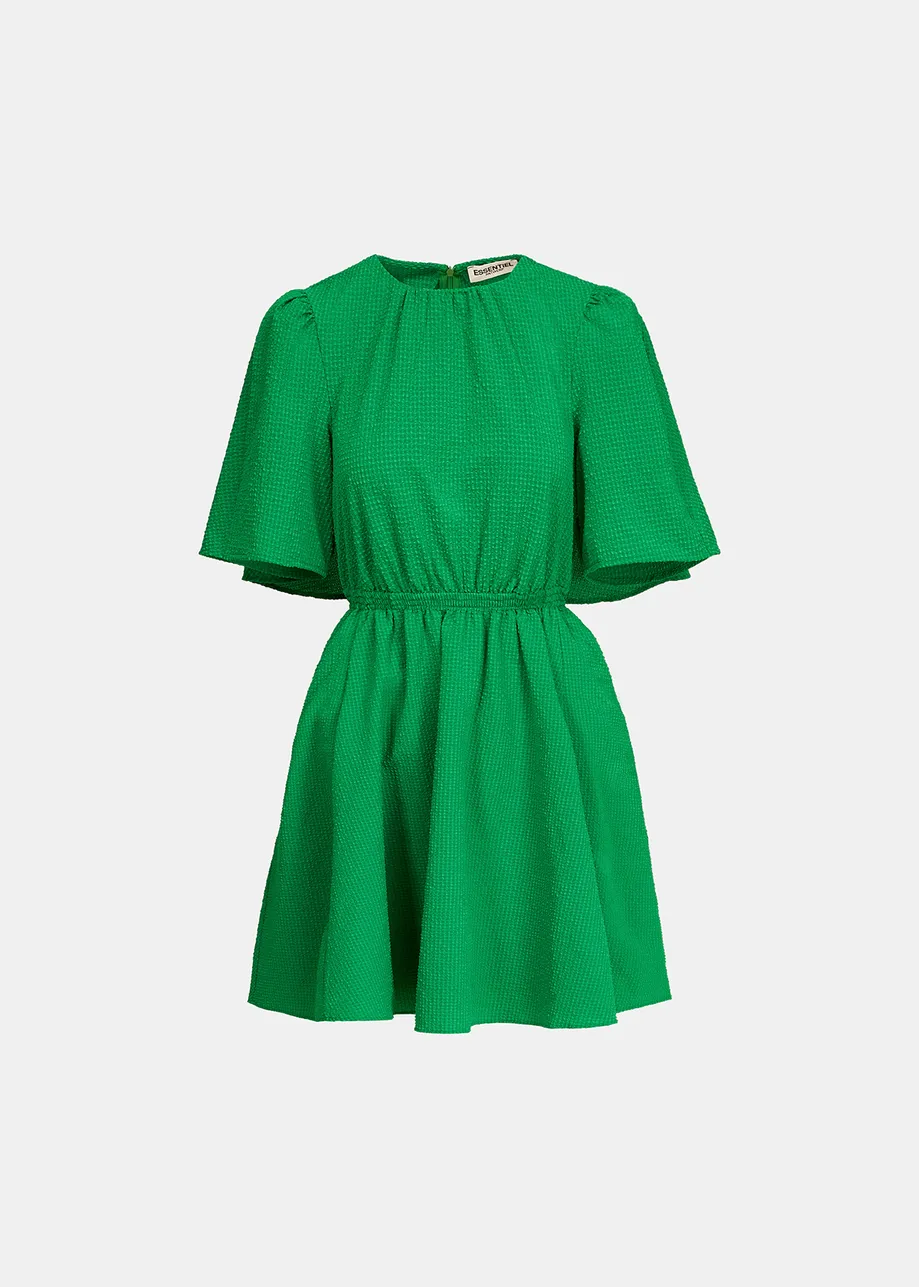 Grünes Minikleid mit Cape-Ärmeln