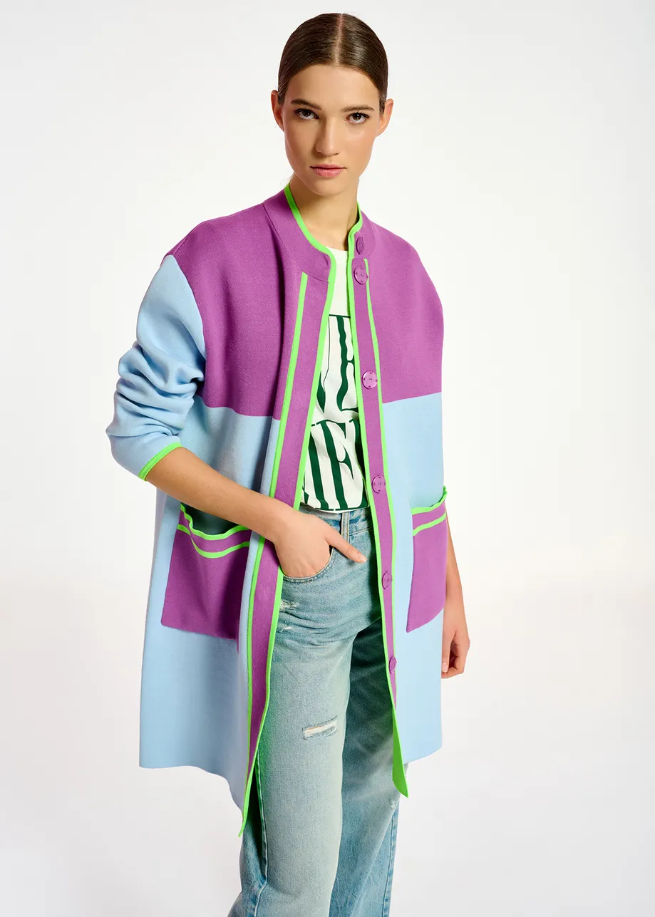 Light blue oversized knit coat