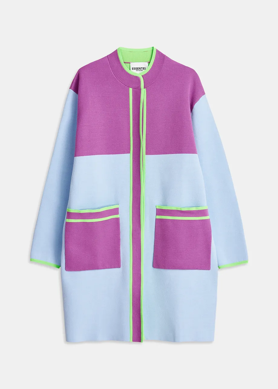 Light blue oversized knit coat