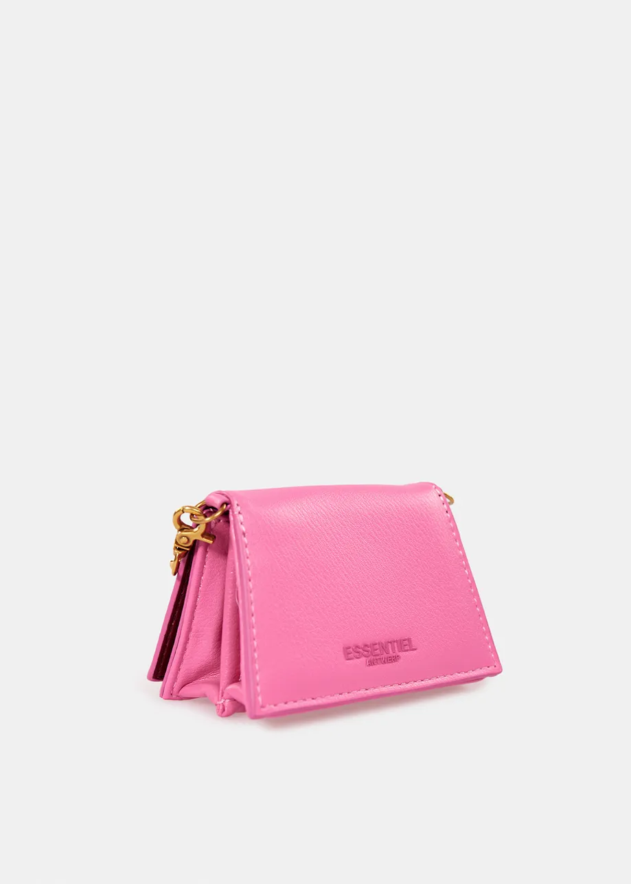 Pink faux leather micro bag
