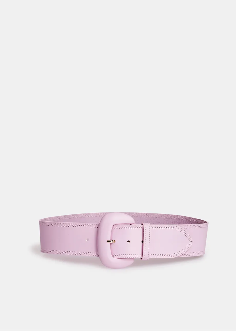 Lilac leather waist belt
