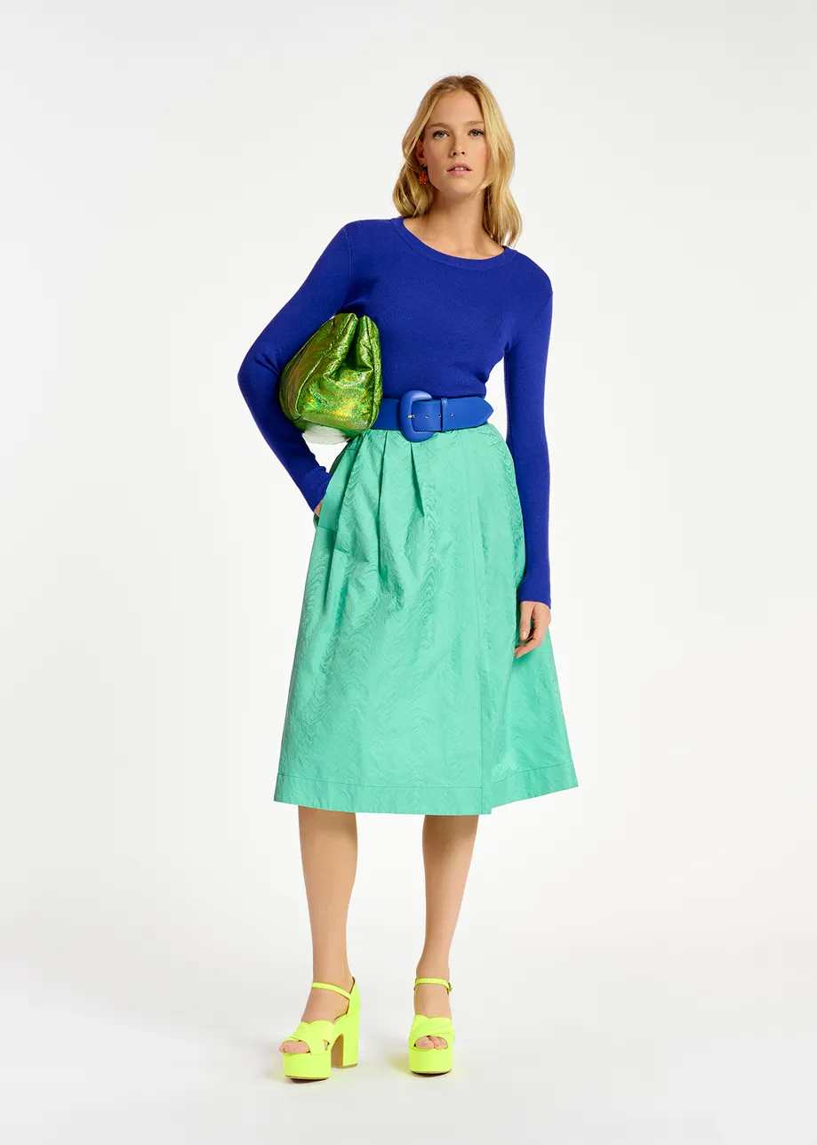 Dark blue leather waist belt