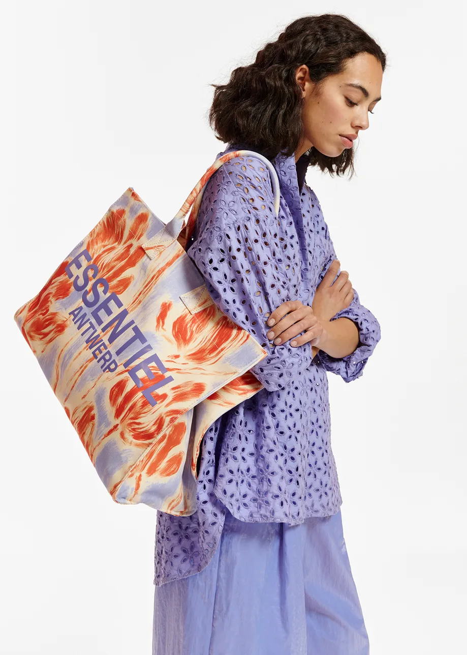 Blue broderie anglaise cotton shirt