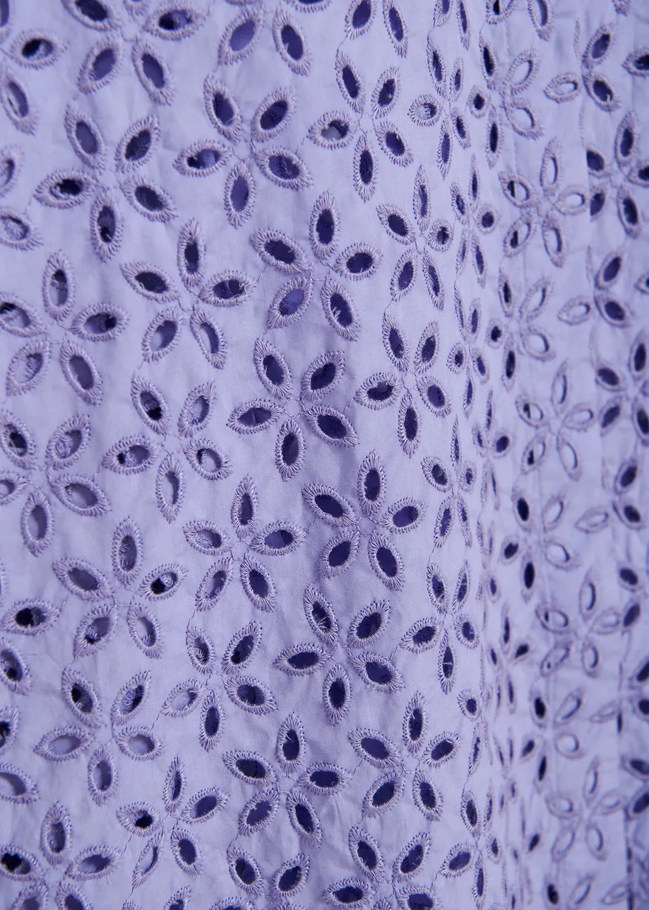 Blue broderie anglaise cotton shirt