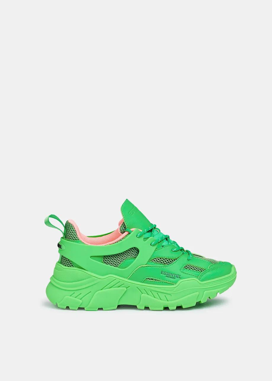 Groene sneakers met dikke zool