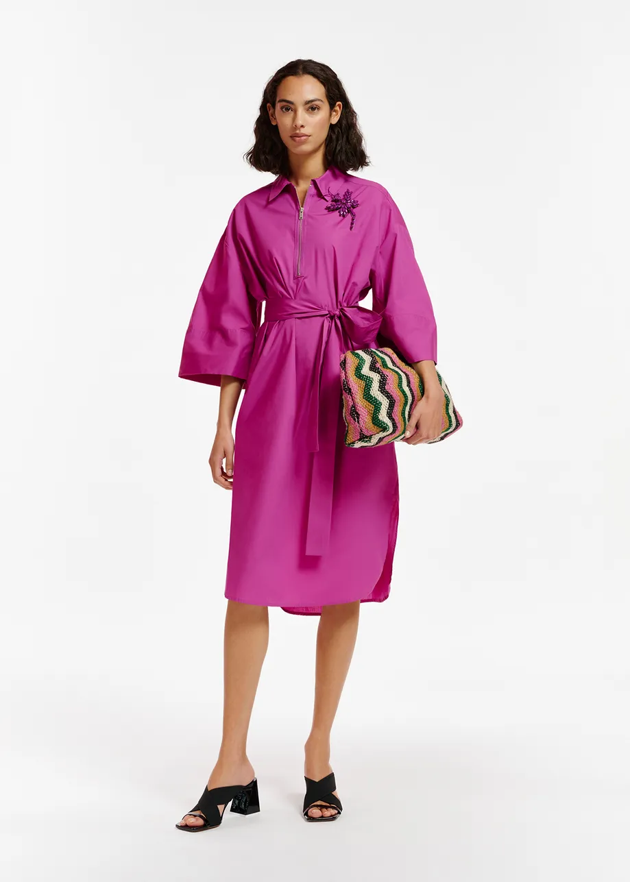 Purple cotton-poplin shirt dress