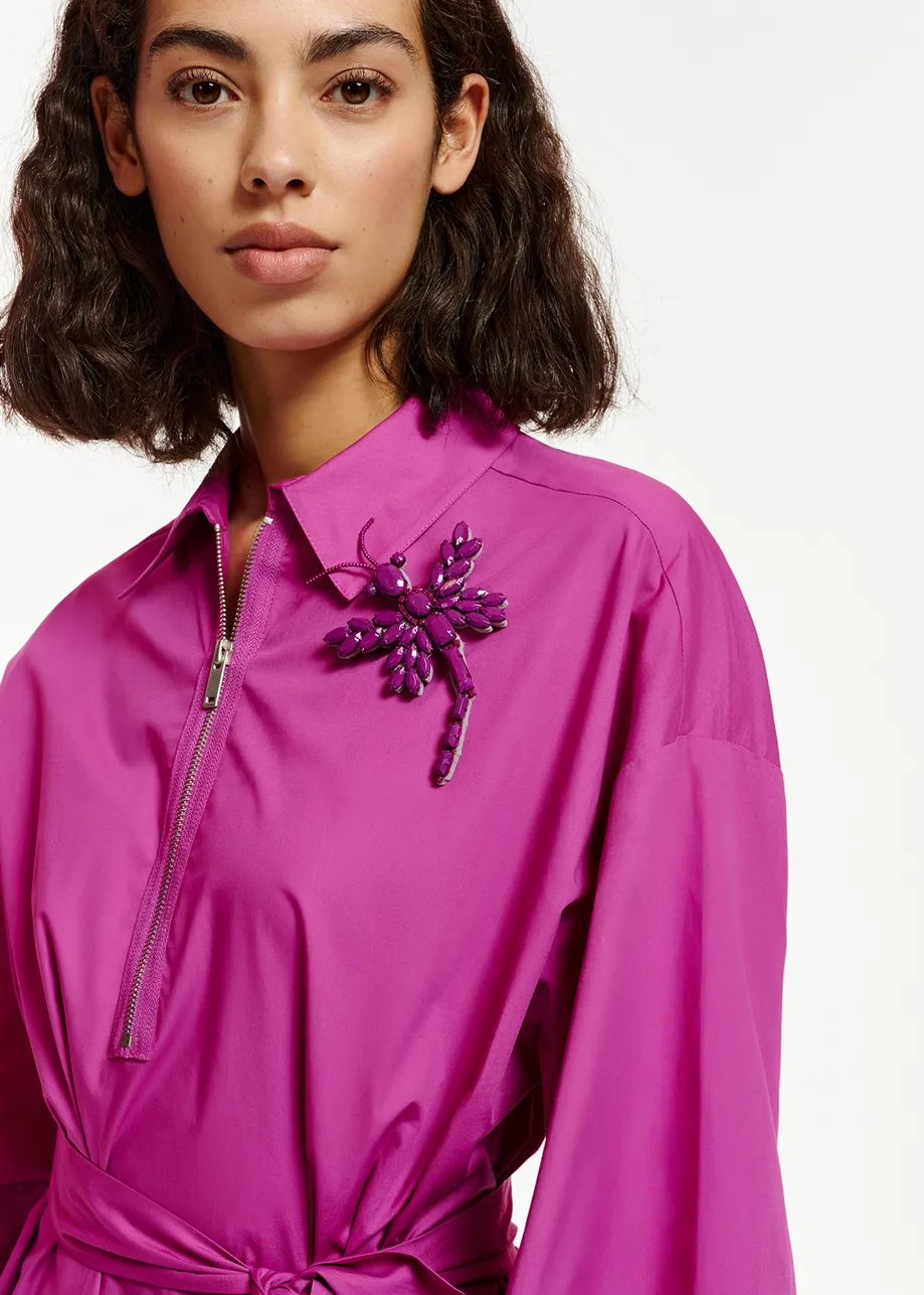 Purple cotton-poplin shirt dress