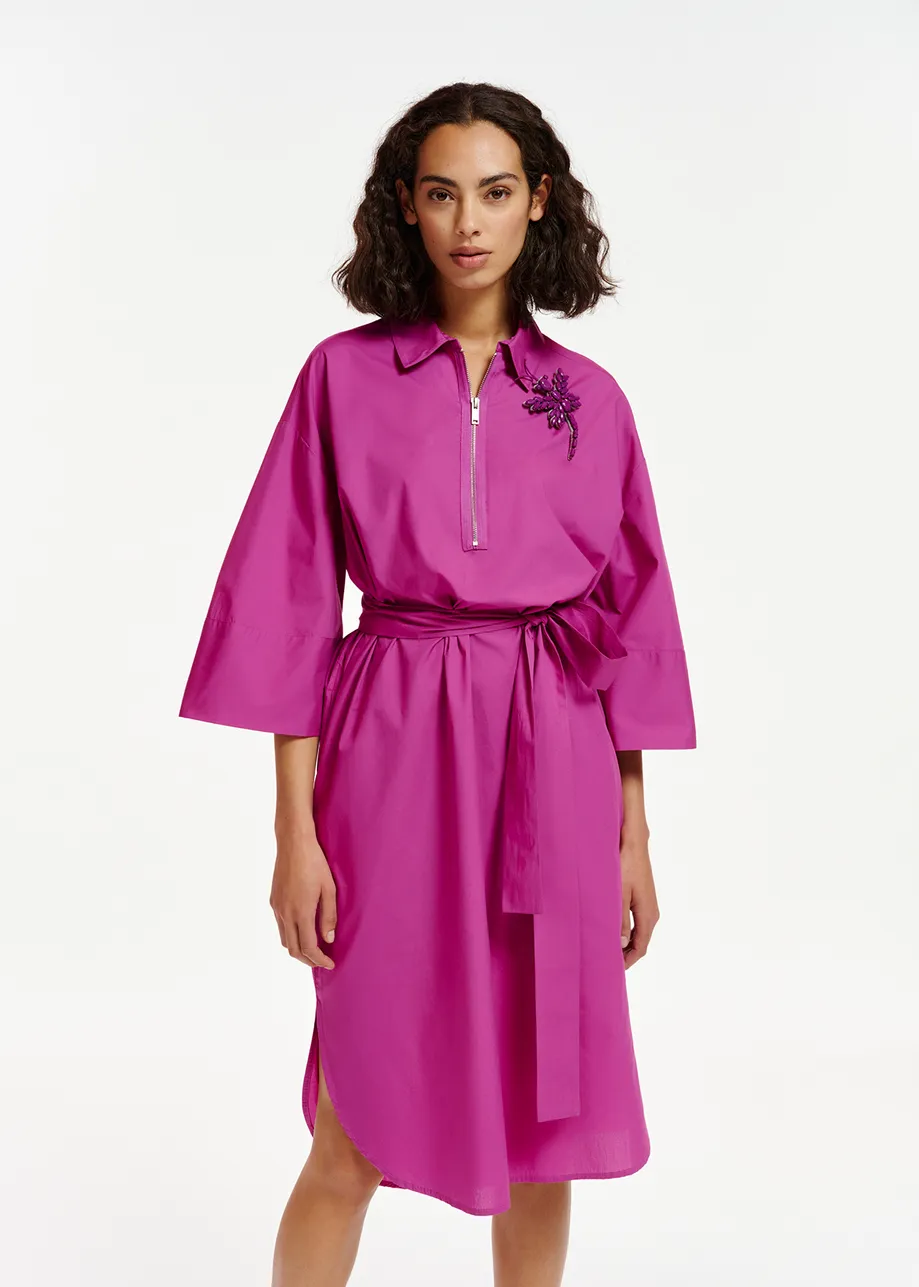 Purple cotton-poplin shirt dress