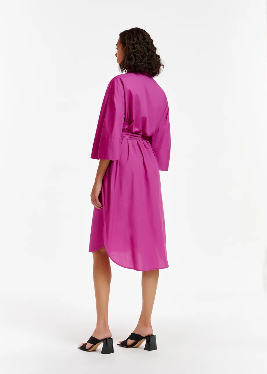 Purple cotton-poplin shirt dress