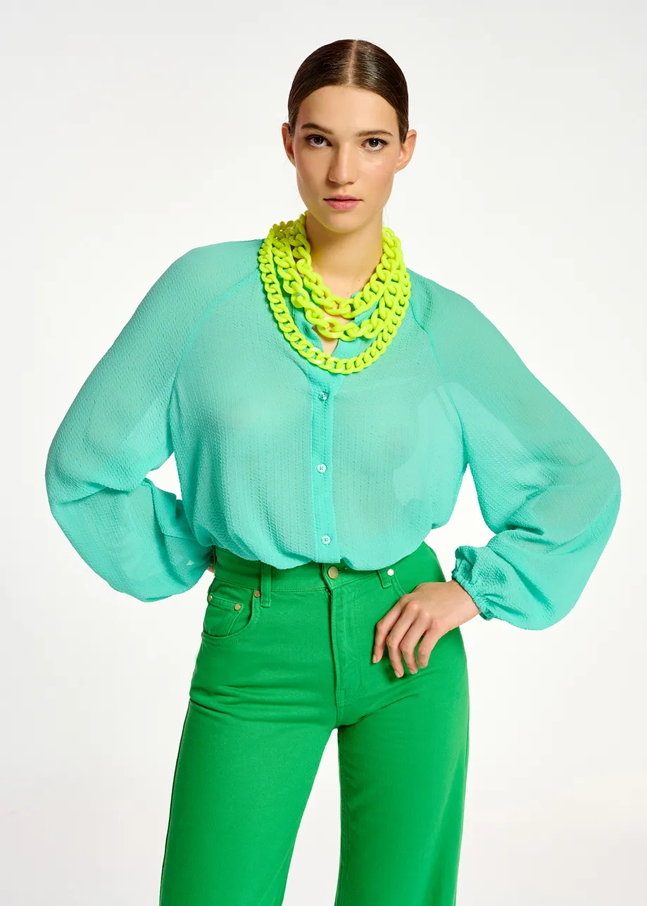 Turquoise relaxed-fit shirt