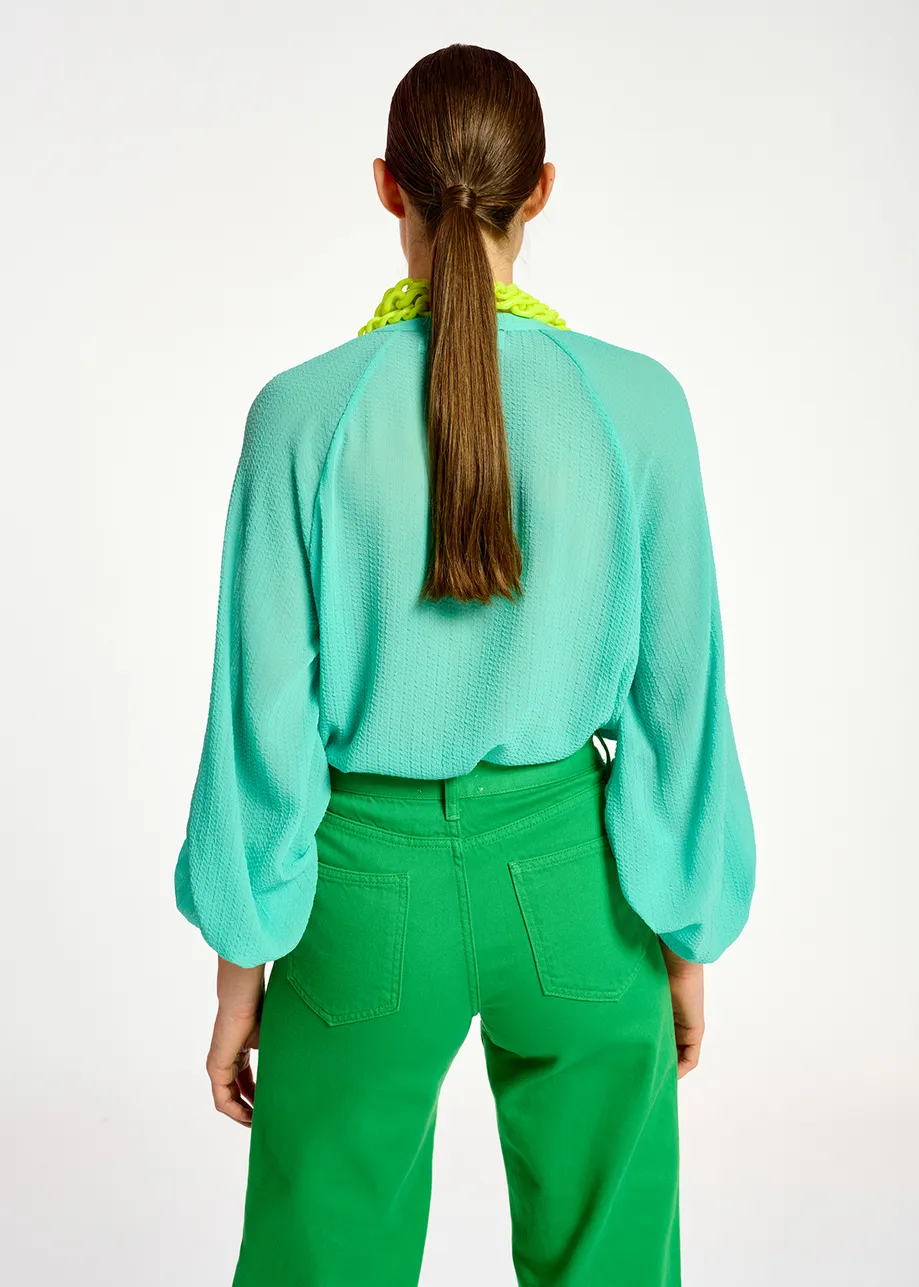Turquoise relaxed-fit shirt