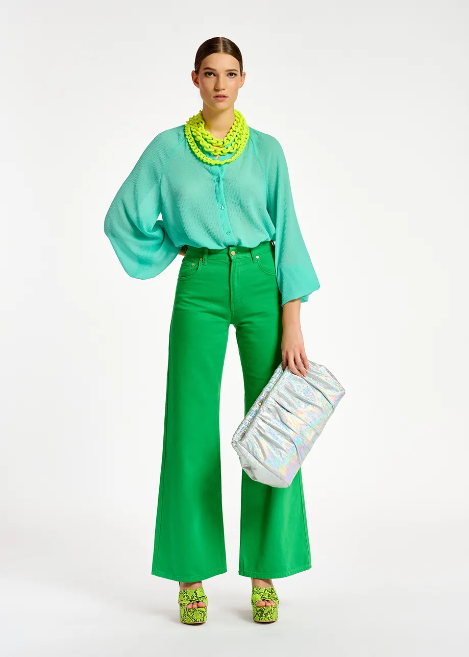 Turquoise relaxed-fit shirt