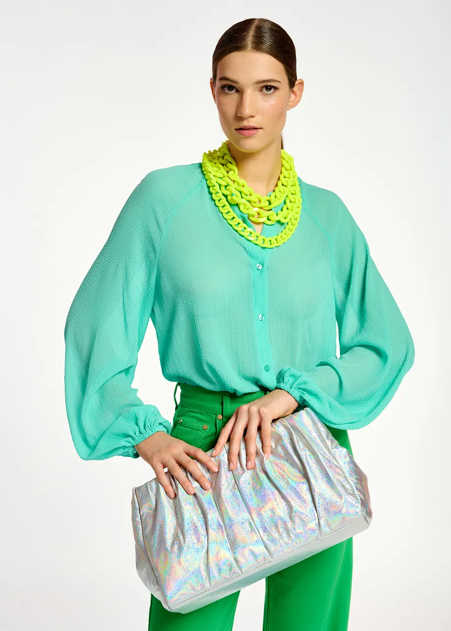 Turquoise relaxed-fit shirt