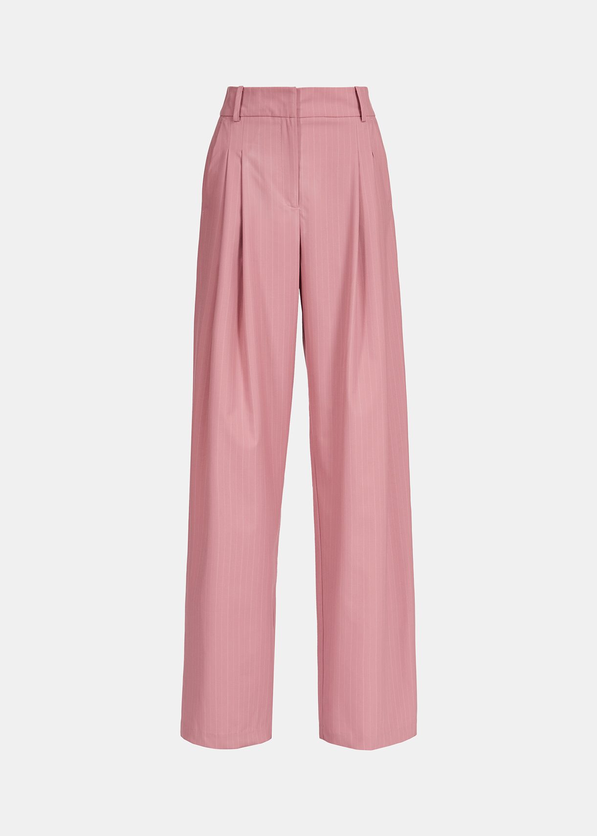 Pink pinstriped tailored pants