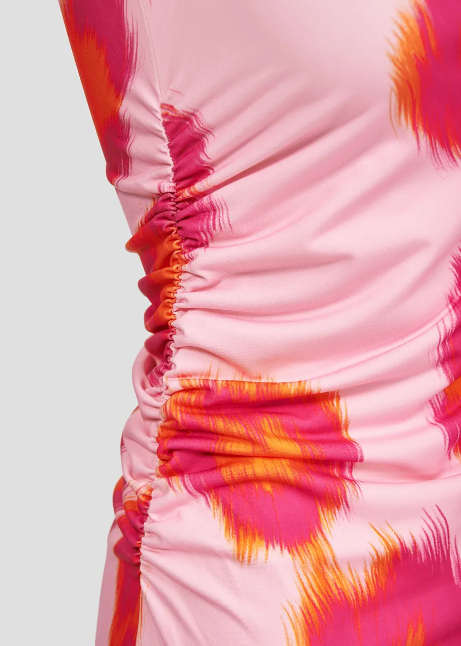 Roze mouwloze top met luipaardprint