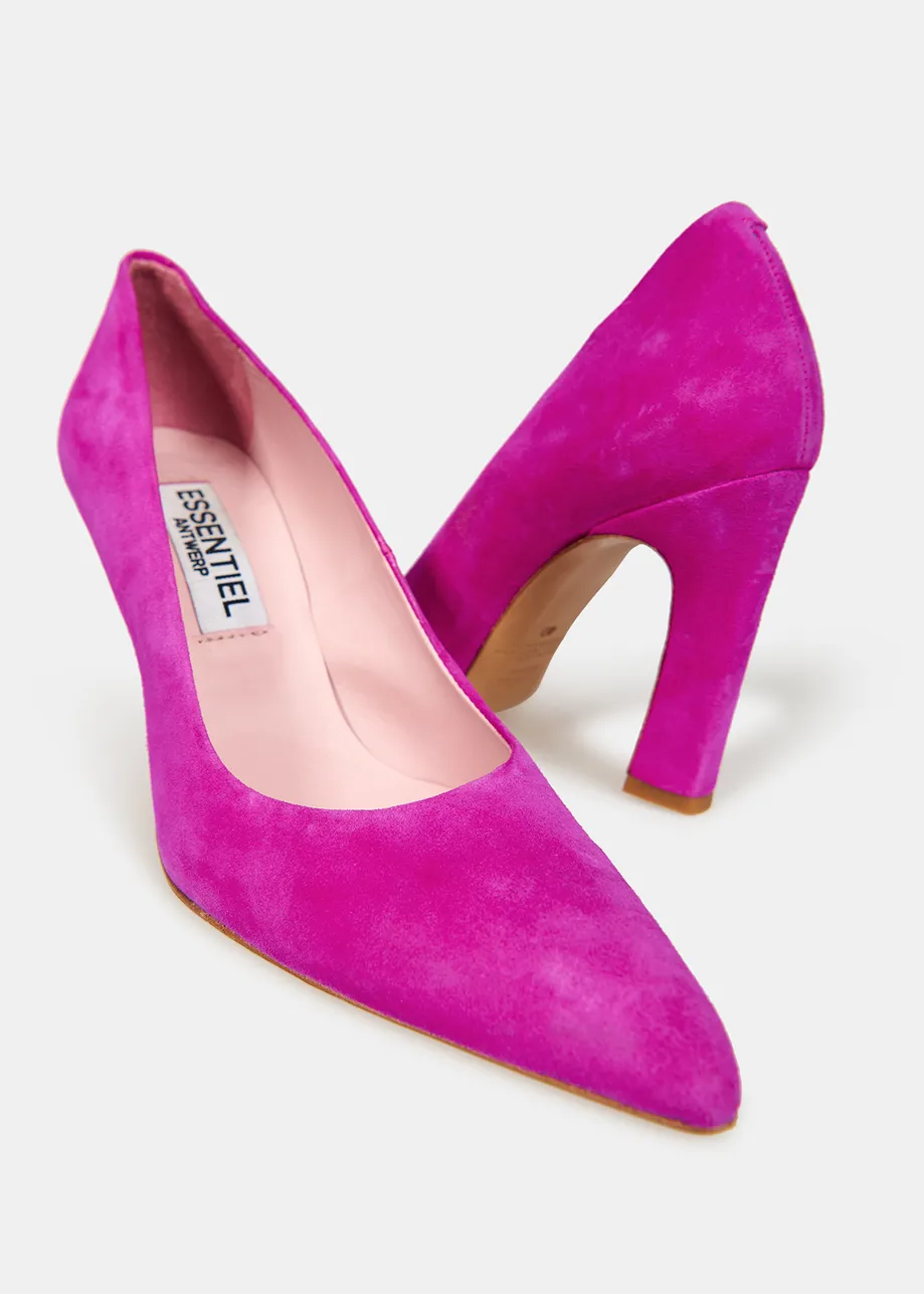 Fuchsia sandalen in faux suèdeleer