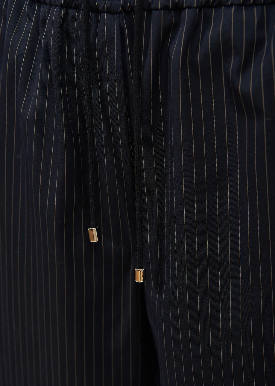 Dark blue pinstriped pants