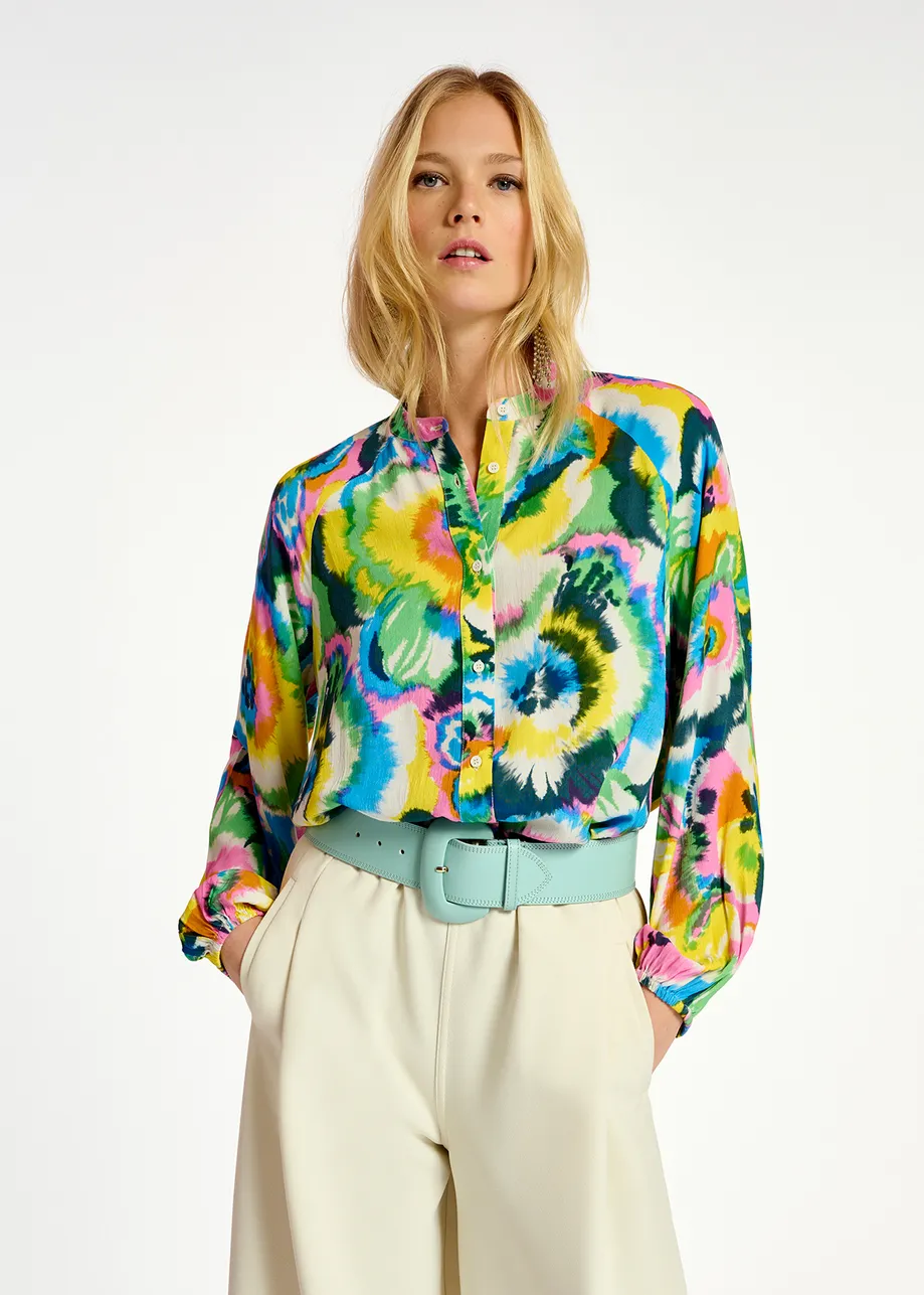 Multicolor floral print shirt