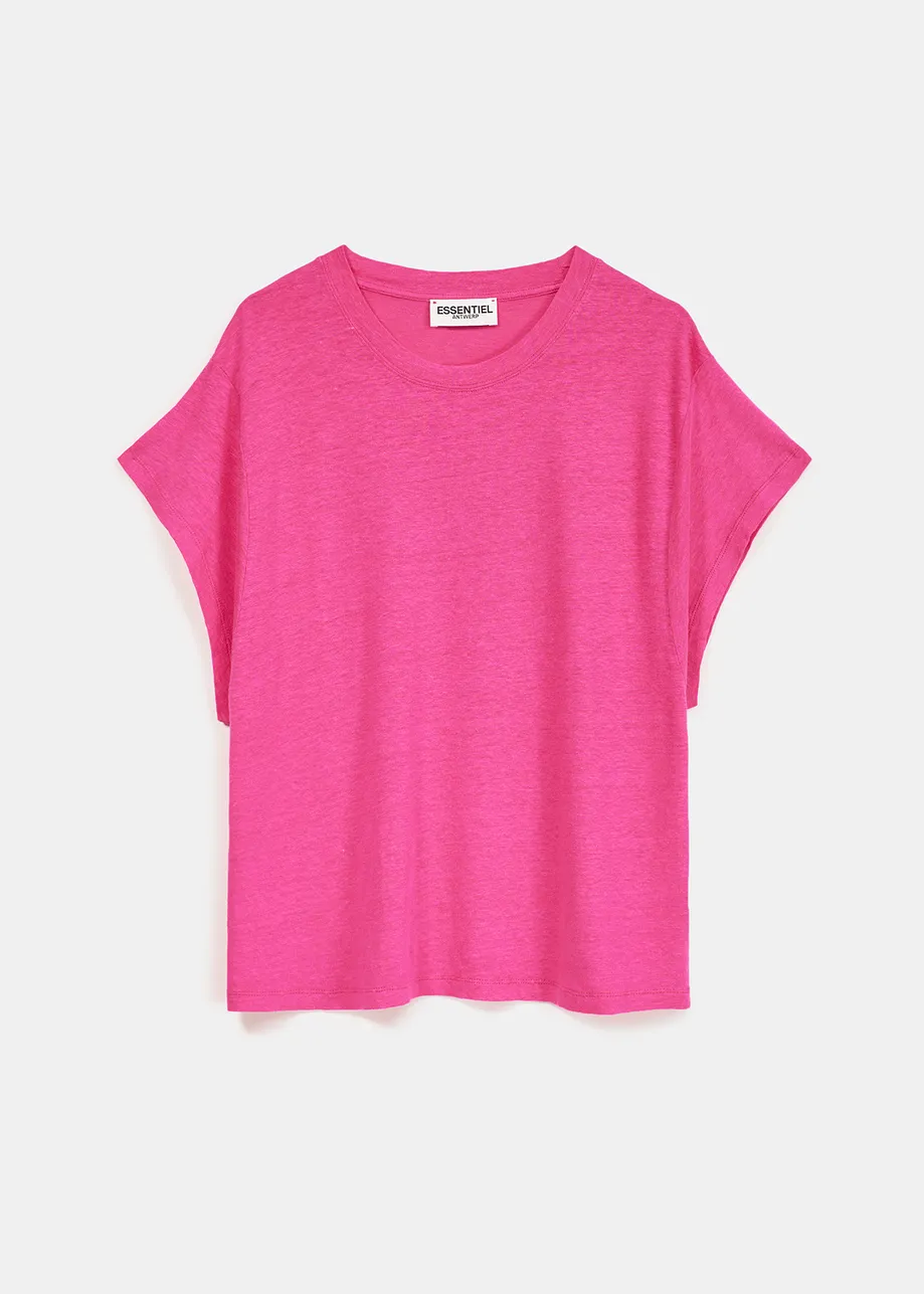 Fuchsia linnen T-shirt