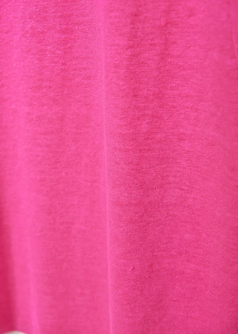 Fuchsia linnen T-shirt