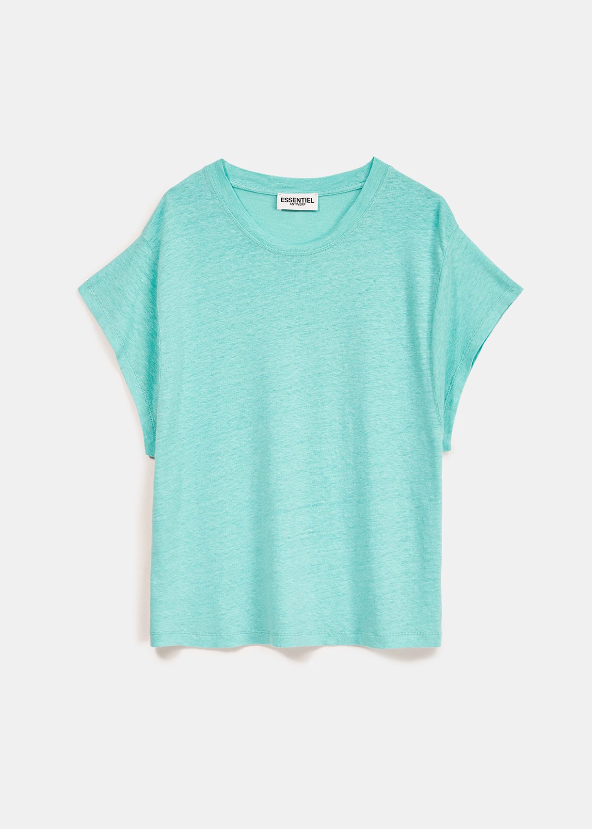 Turquoise linnen T-shirt