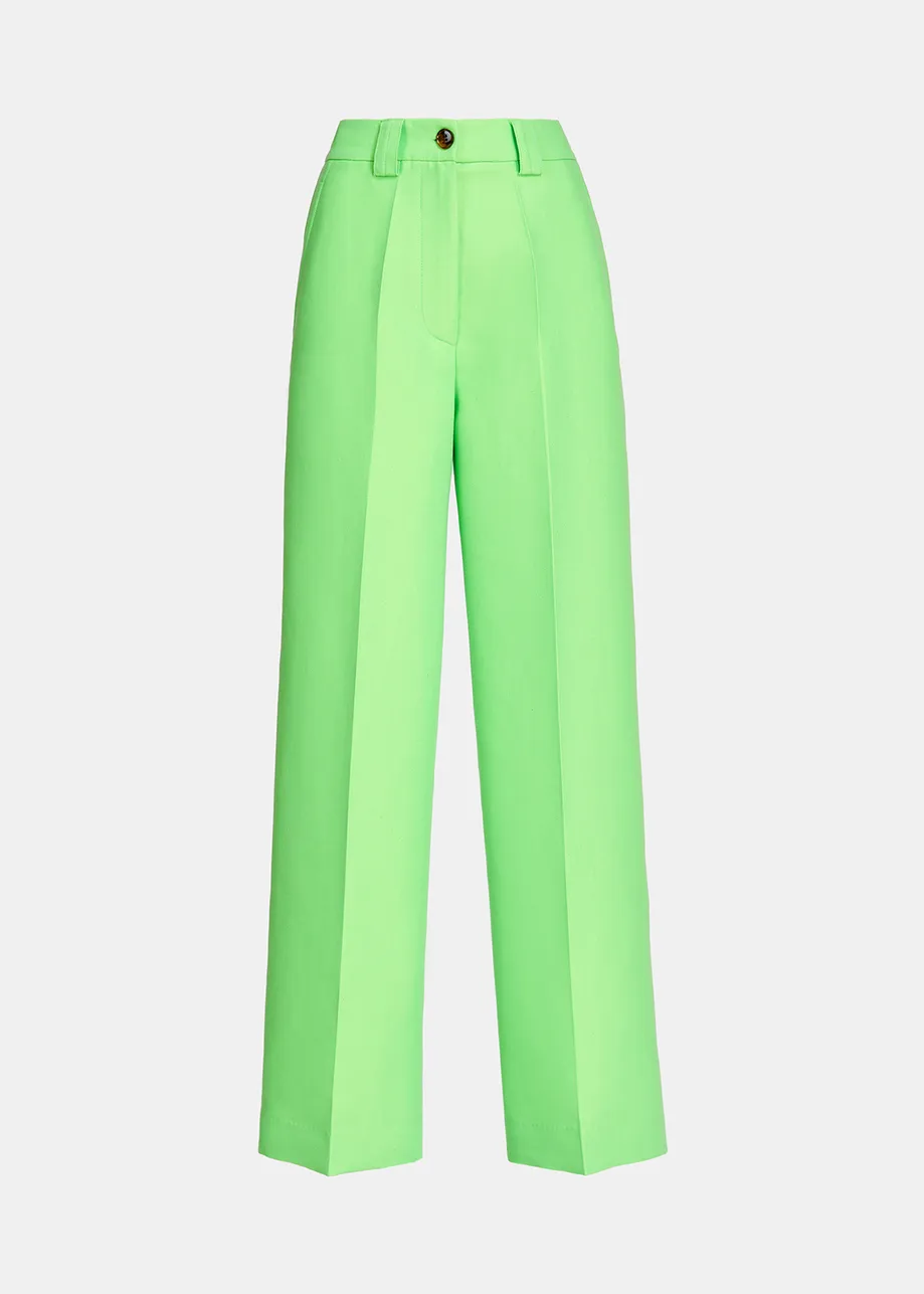 Neon green straight-leg pants