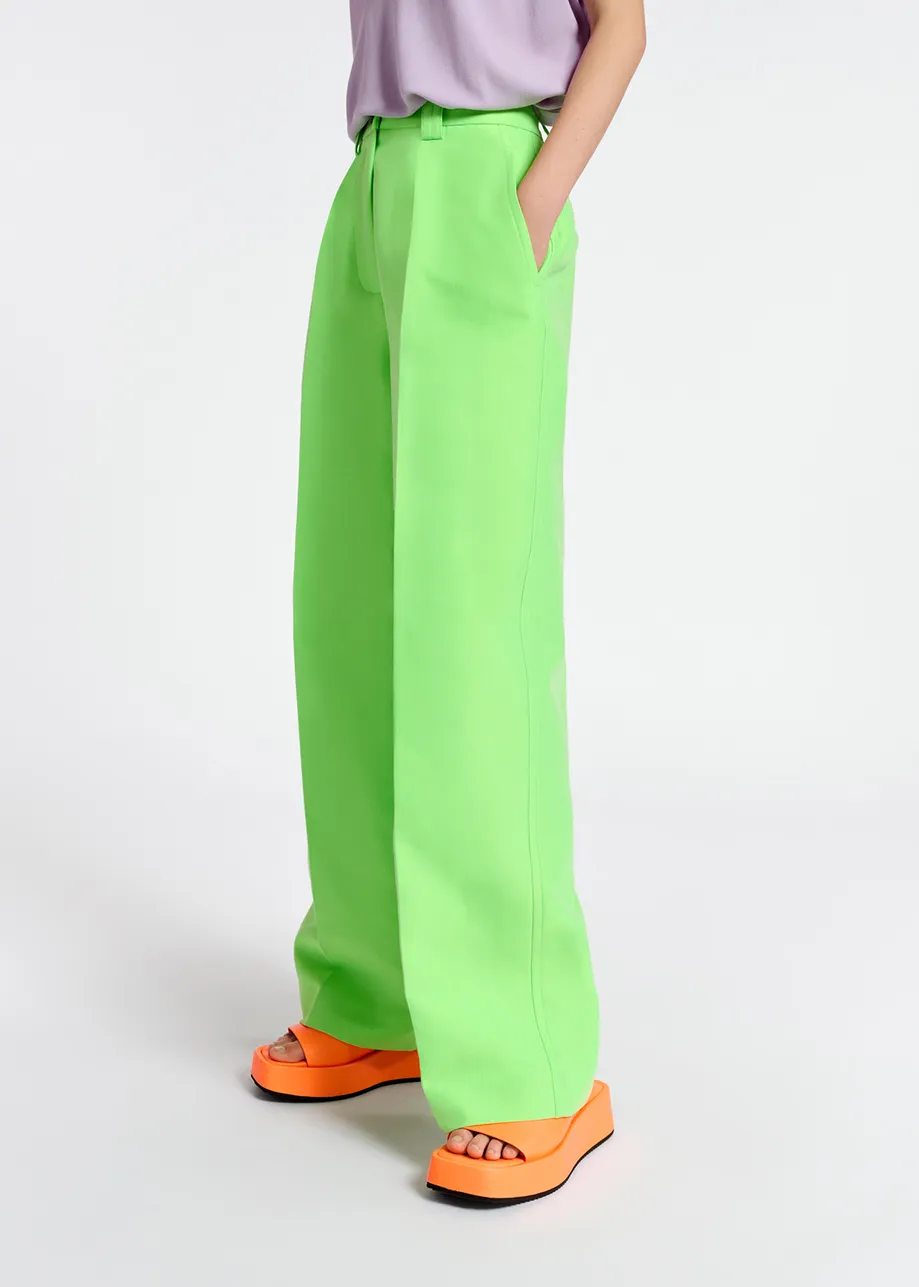 Fluogroene broek met rechte pijpen