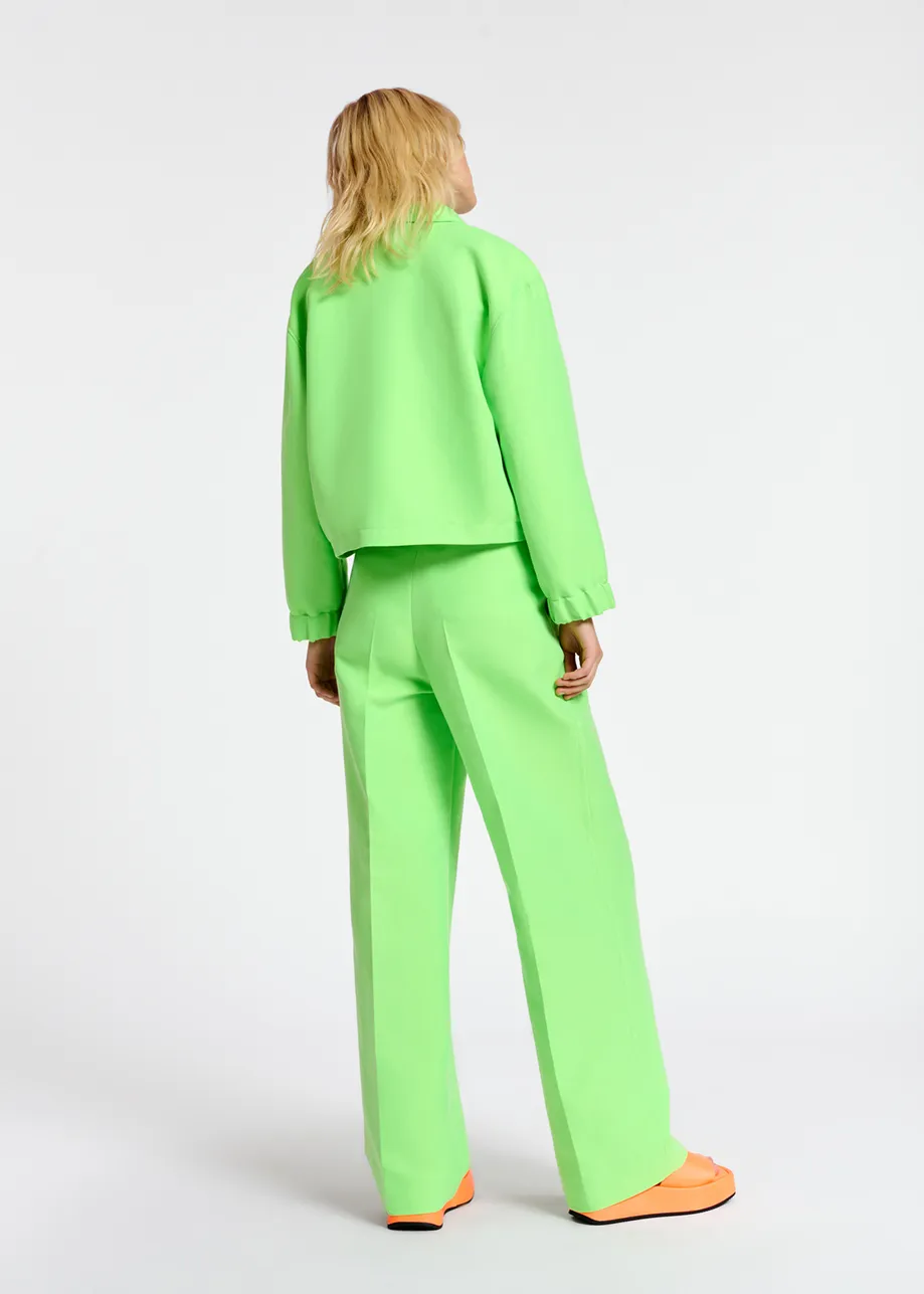 Fluogroene broek met rechte pijpen