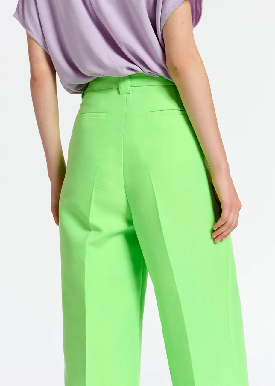 Fluogroene broek met rechte pijpen