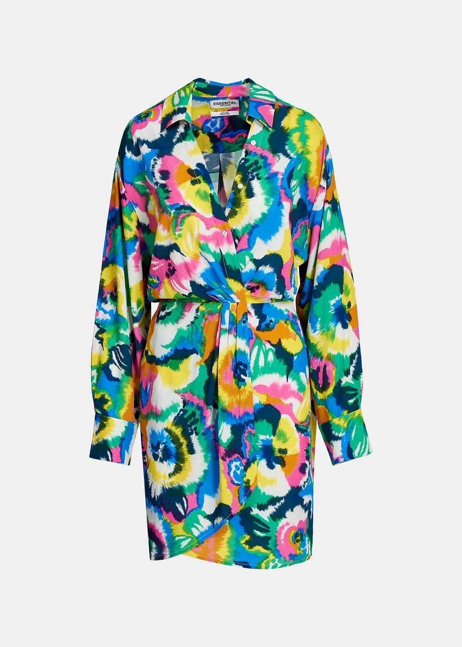 Mini robe portefeuille à imprimé fleuri multicolore