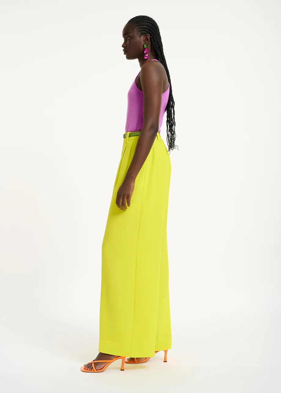 Yellow wide-leg pants