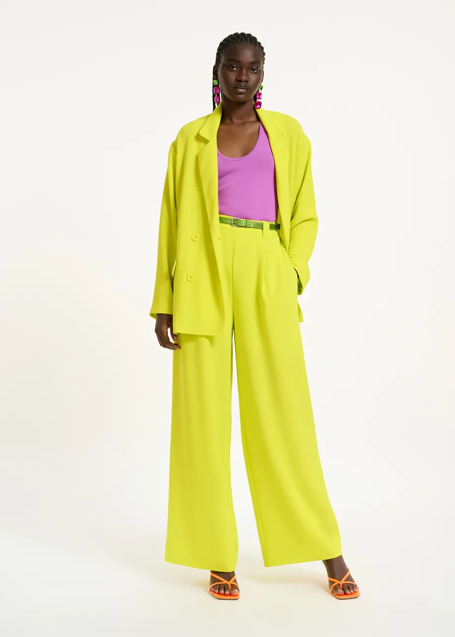 Yellow wide-leg pants