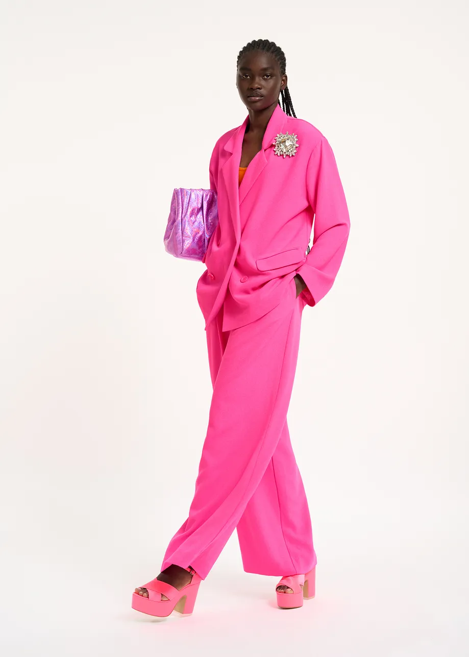Fuchsia wide-leg pants