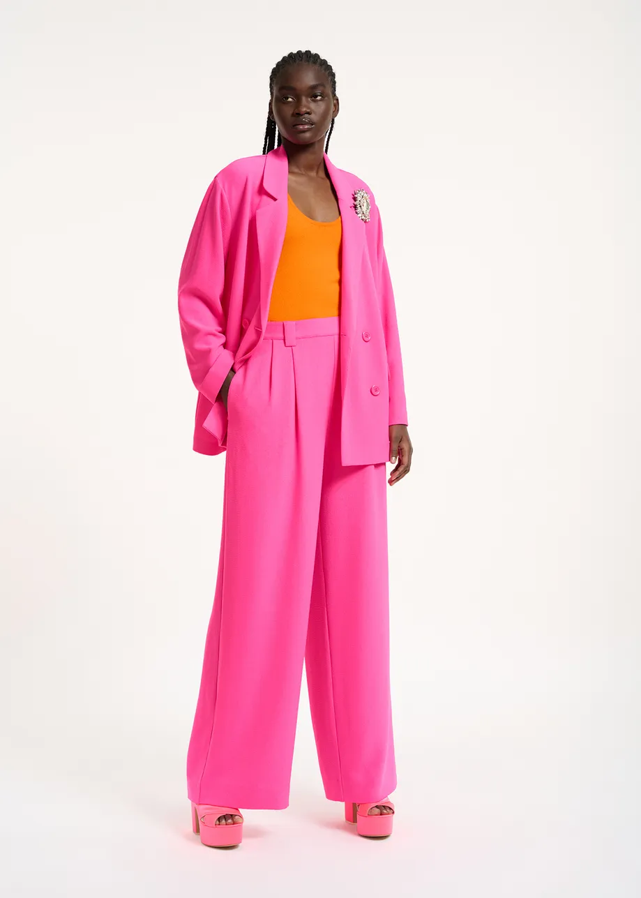 Fuchsia wide-leg pants