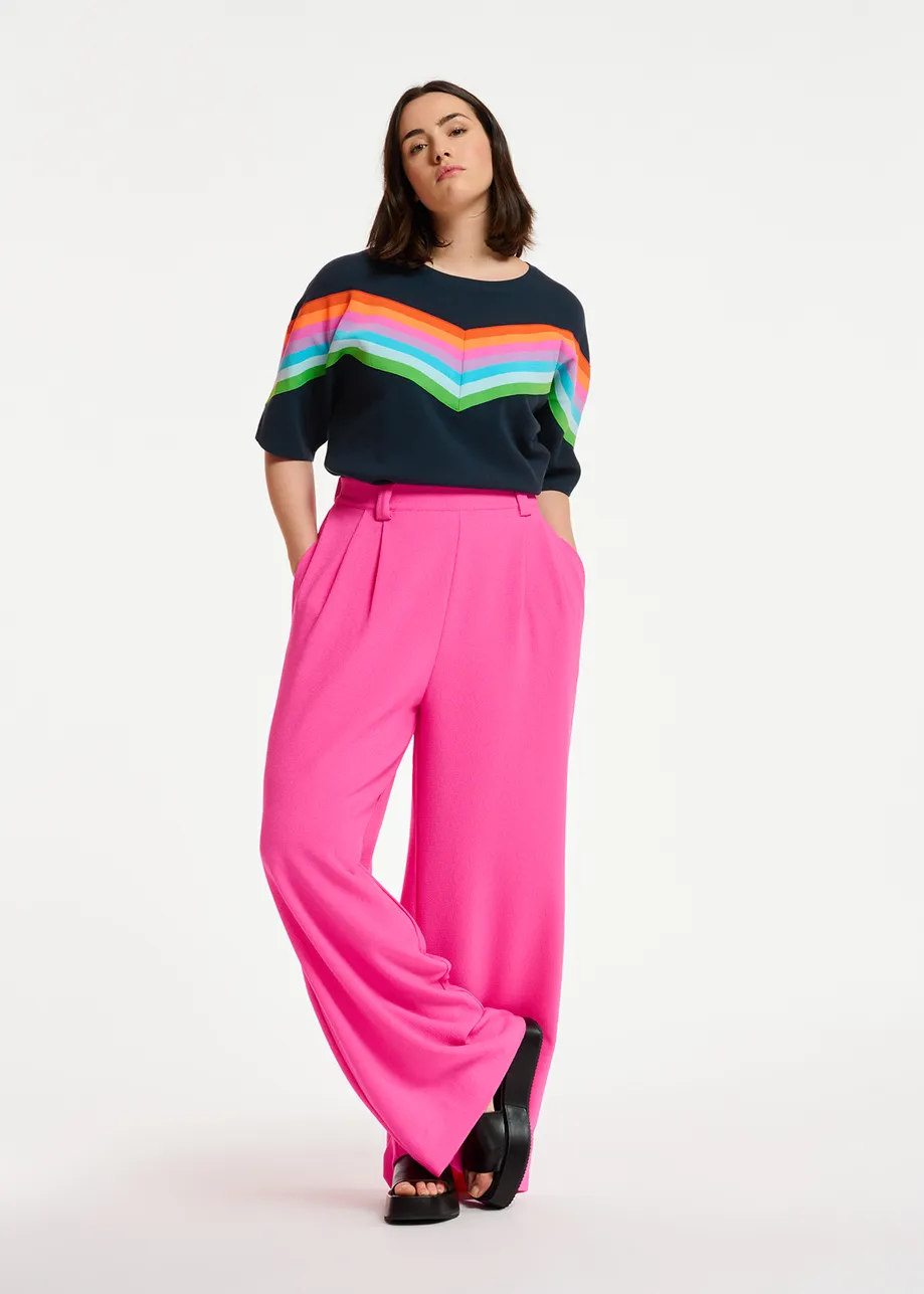 Fuchsia wide-leg pants