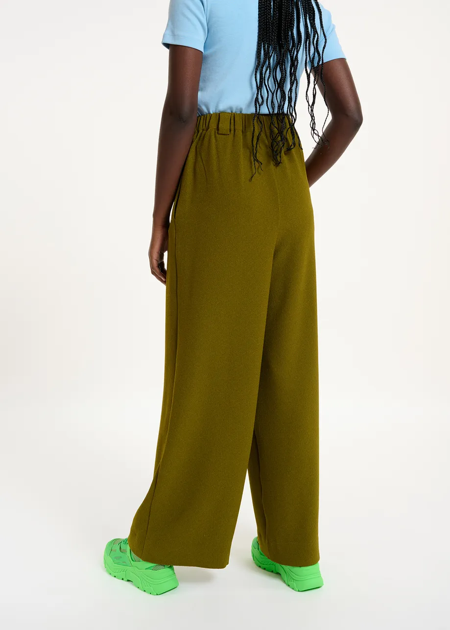 Khaki wide-leg pants