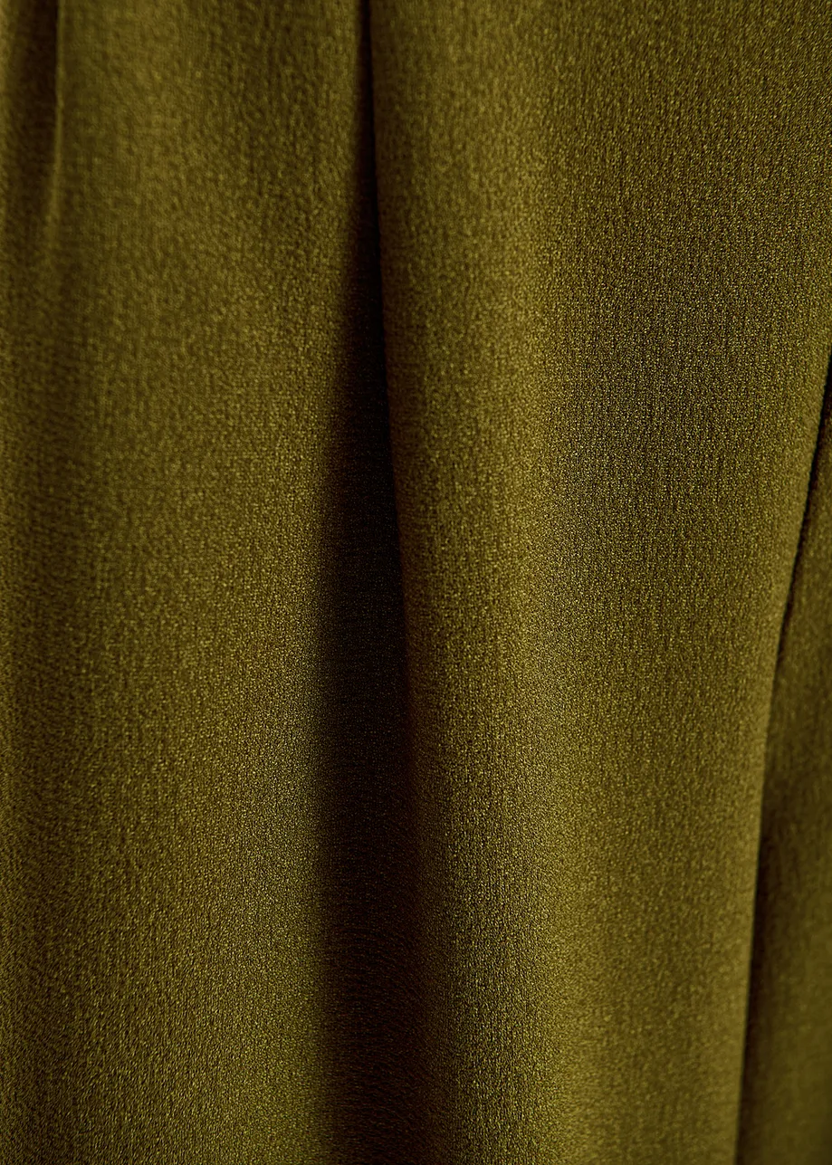 Khaki wide-leg pants