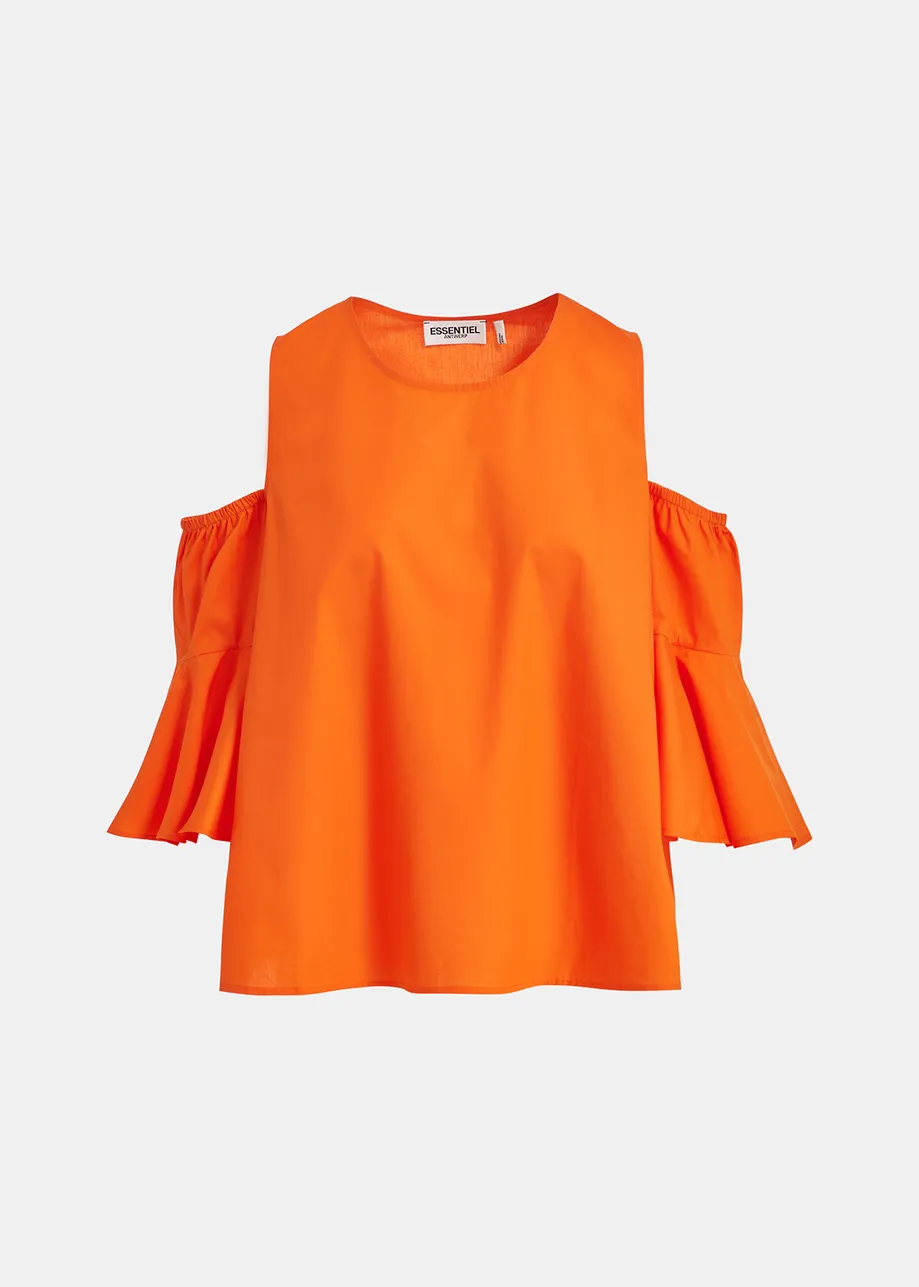 Oranje top in katoen popeline