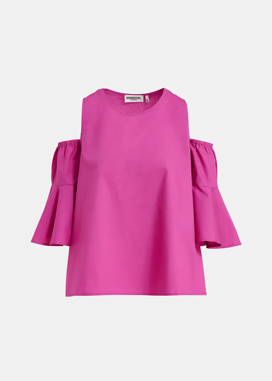 Purple cotton-poplin top