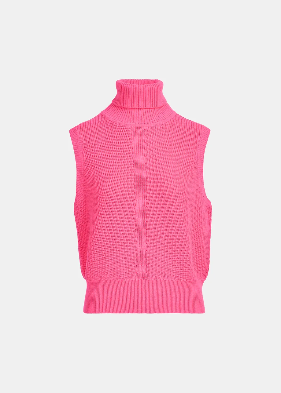 Pink sleeveless knit sweater