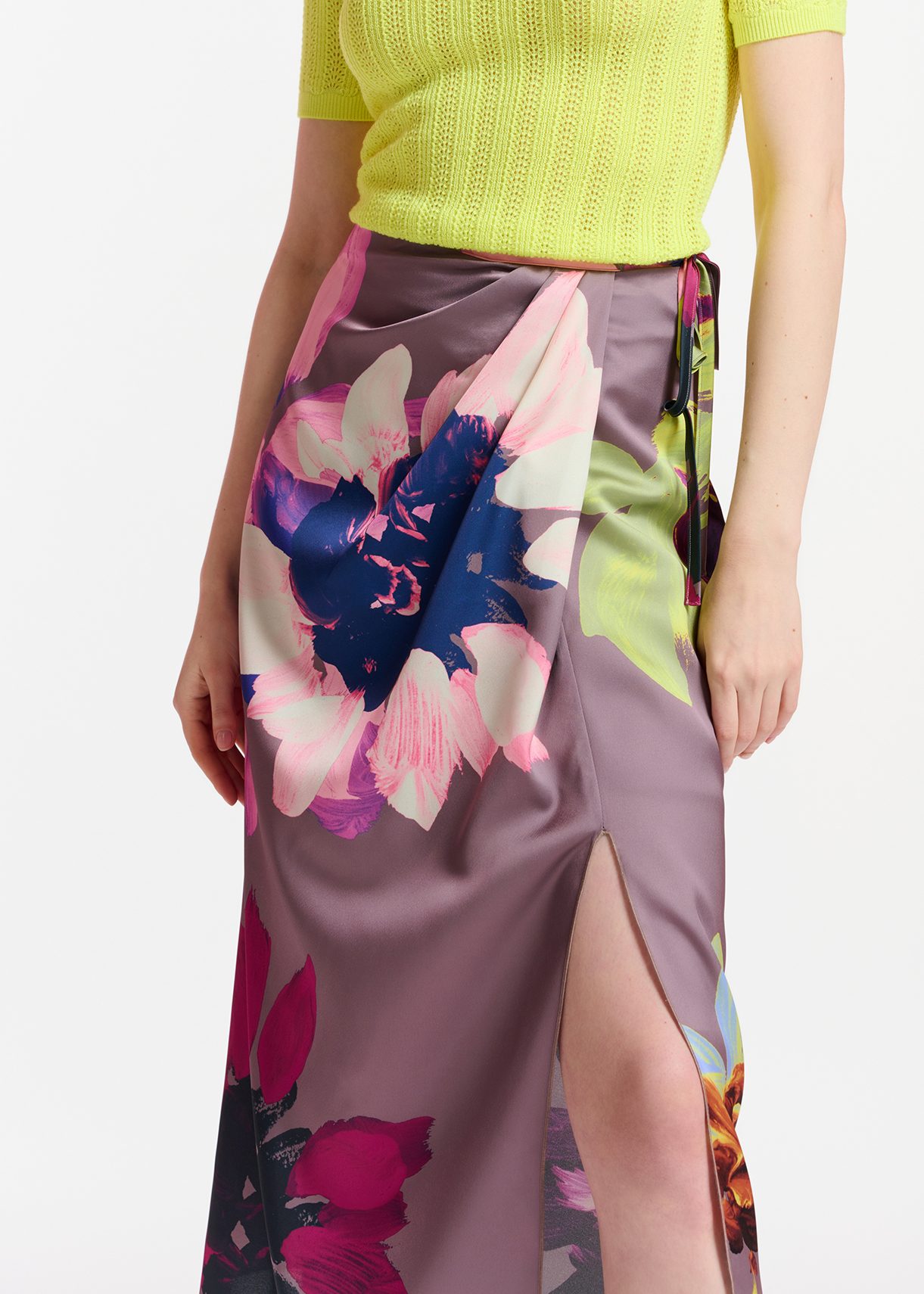 Mauve floral hotsell pencil skirt