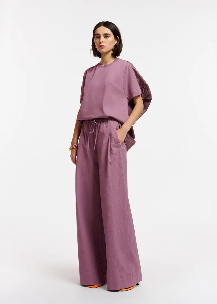 Mauve broek met brede pijpen