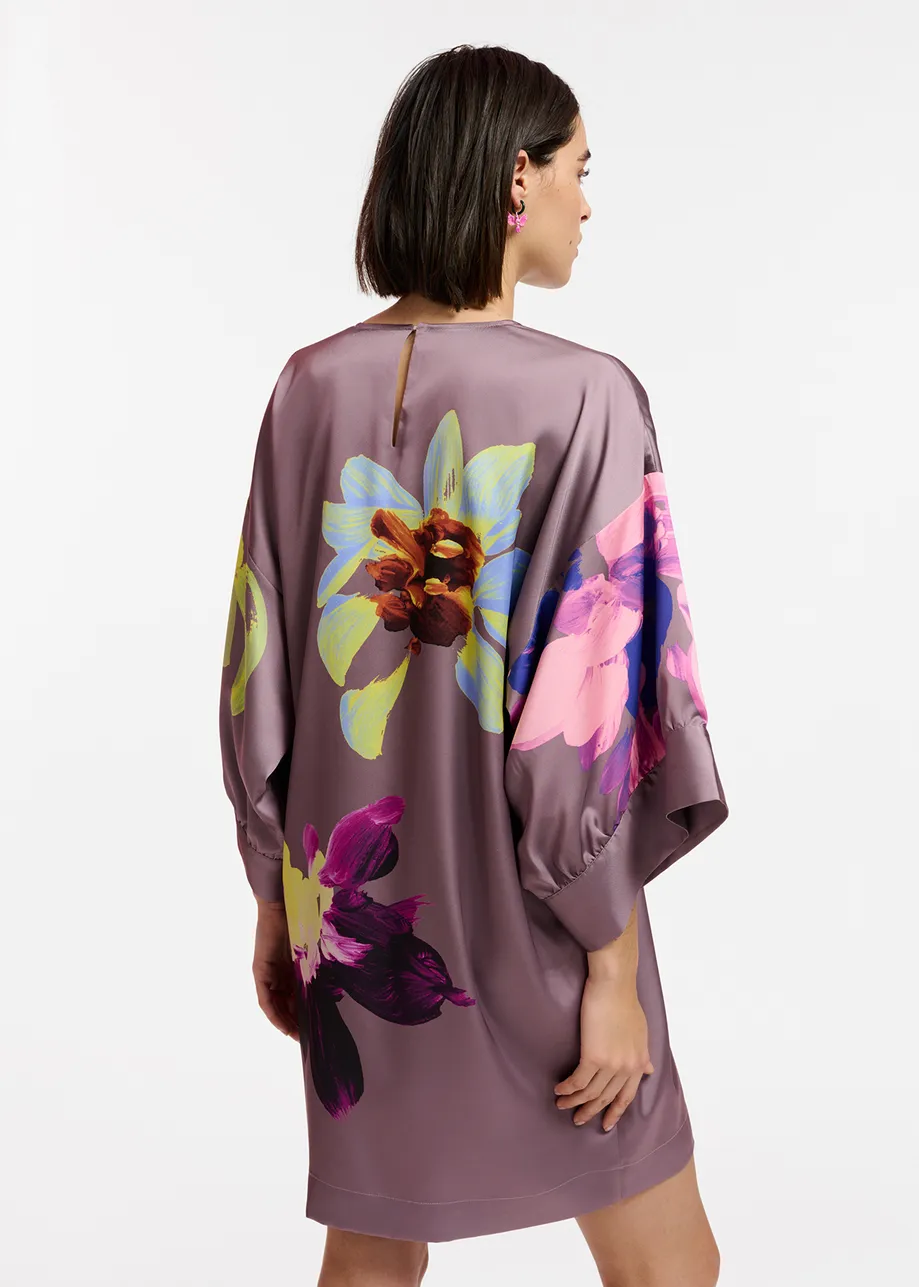 mini States United floral print | Mauve dress multicolor Essentiel Antwerp with