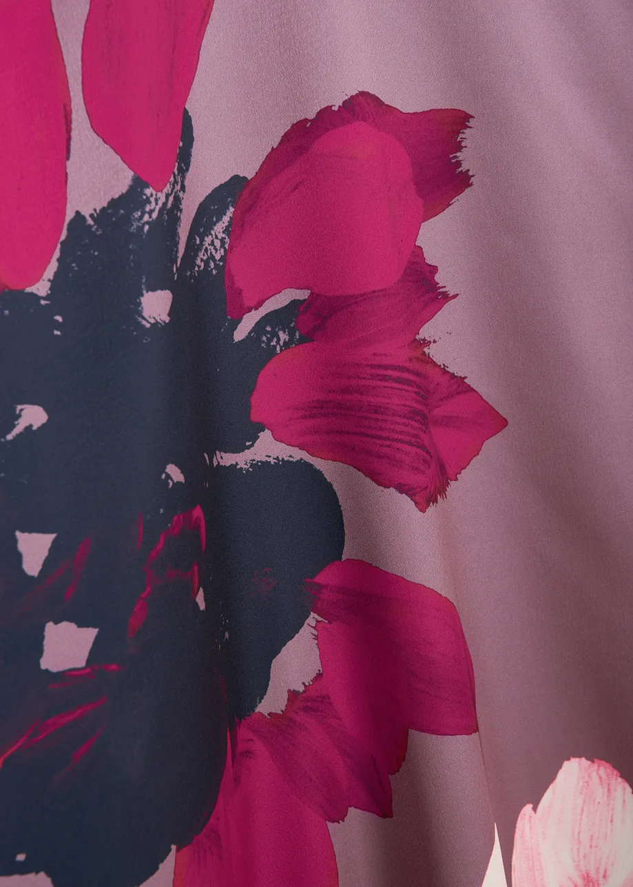 Mauve mini dress with multicolor floral print | Essentiel Antwerp United  States