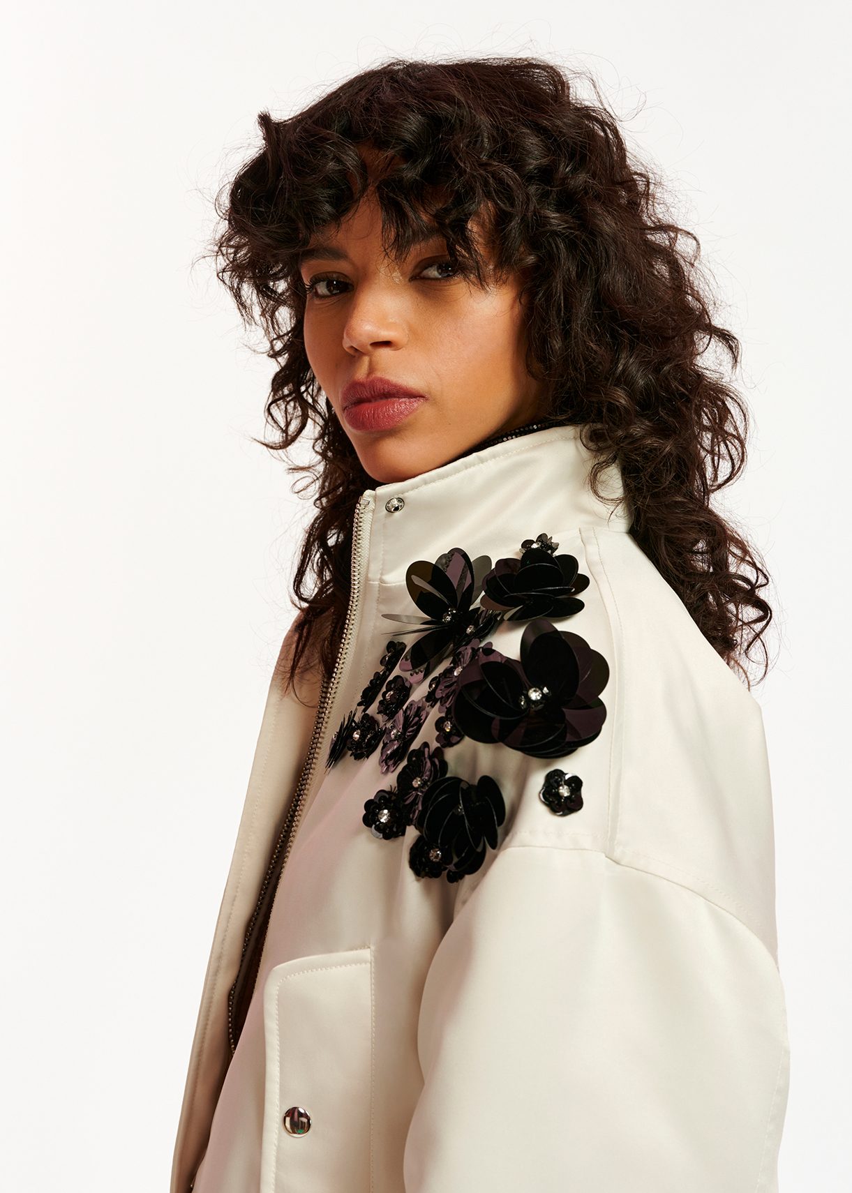 Floral satin shop bomber jacket