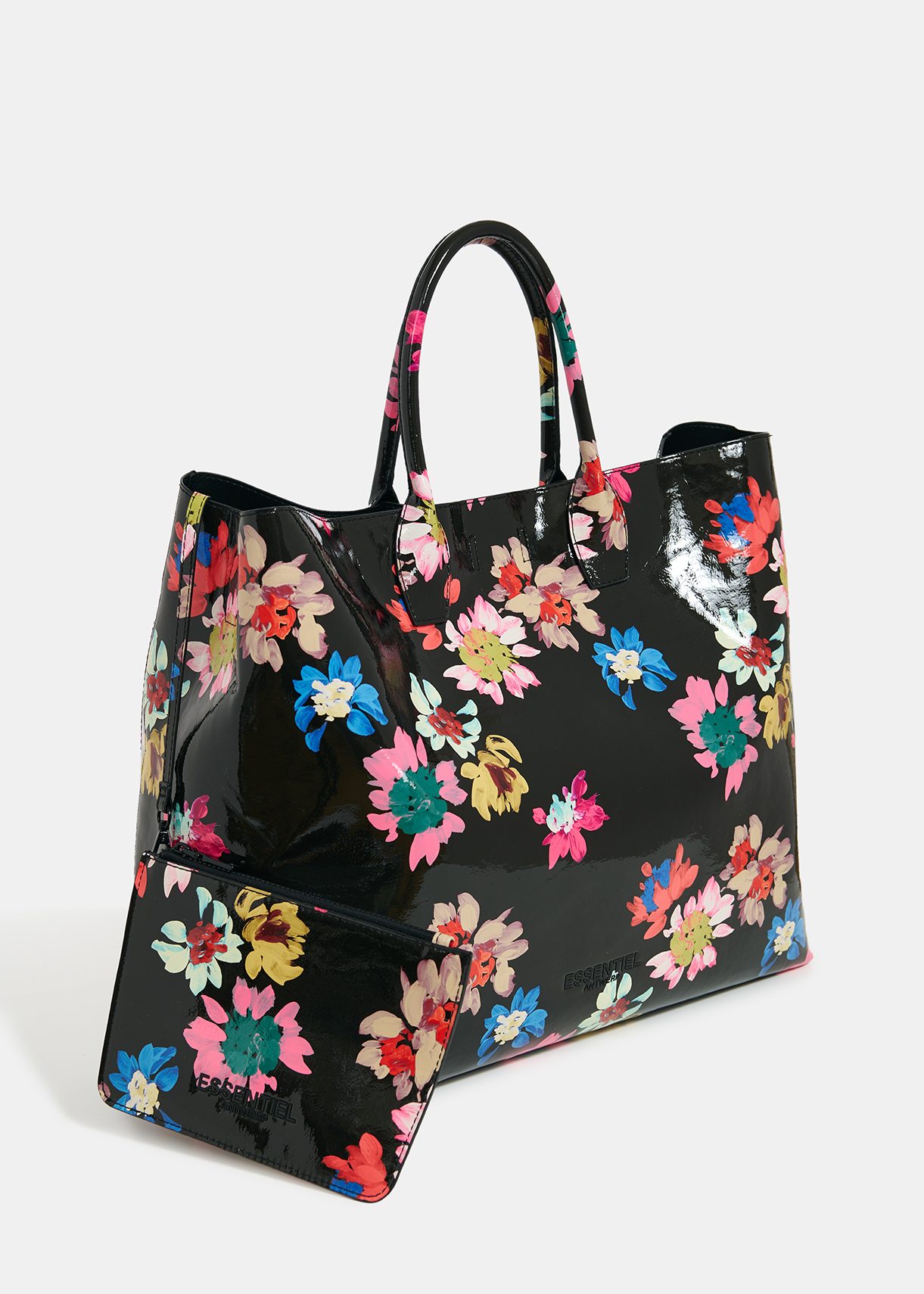 Shopper Tasche mit mehrfarbigem Blumenprint Essentiel Antwerp