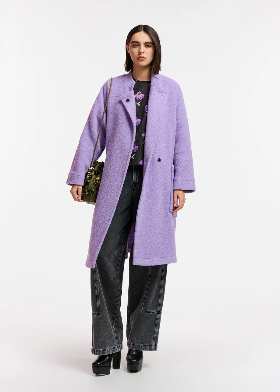 Lilac wool-blend coat | Essentiel Antwerp United States