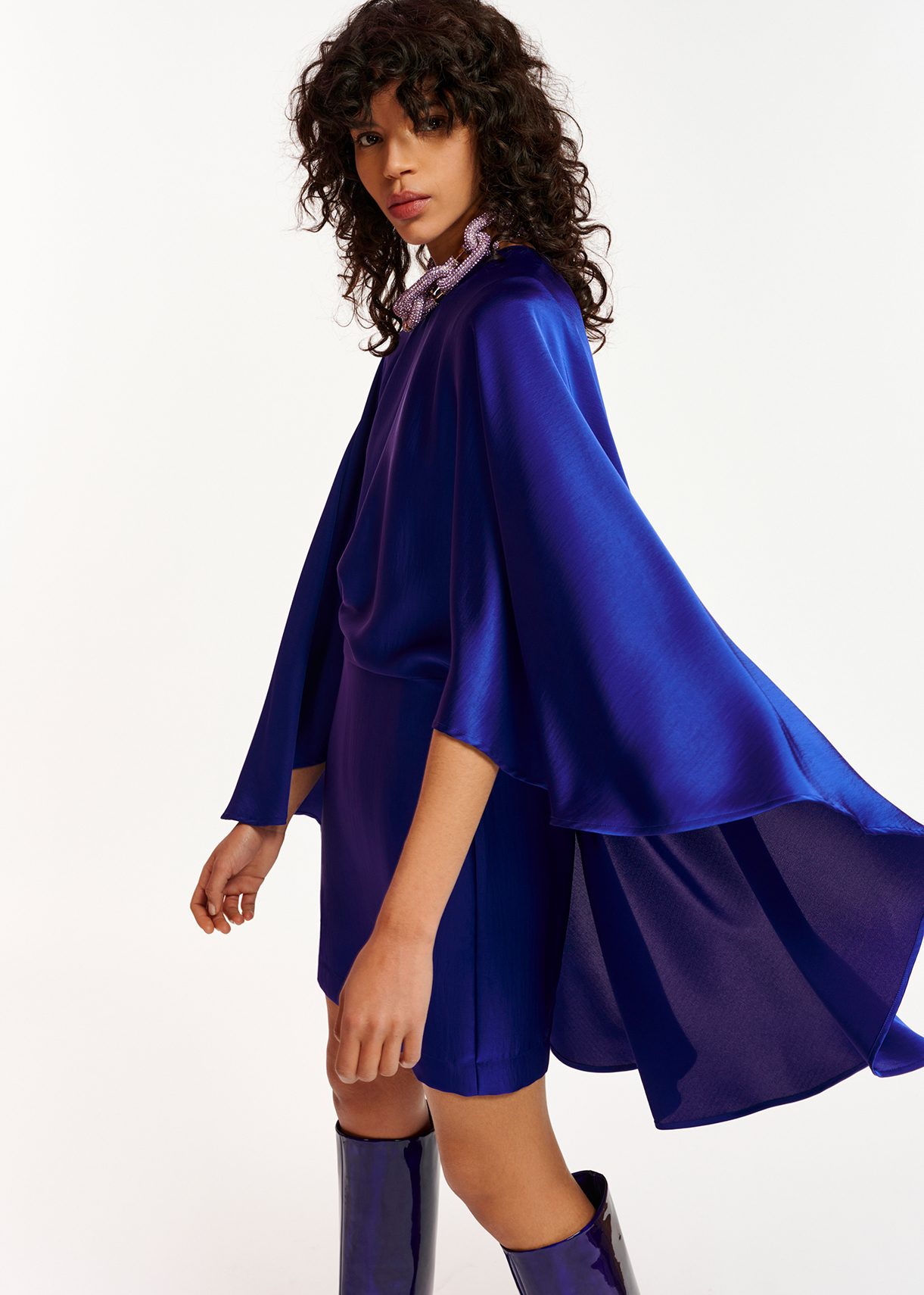 Royal blue hotsell cape dress