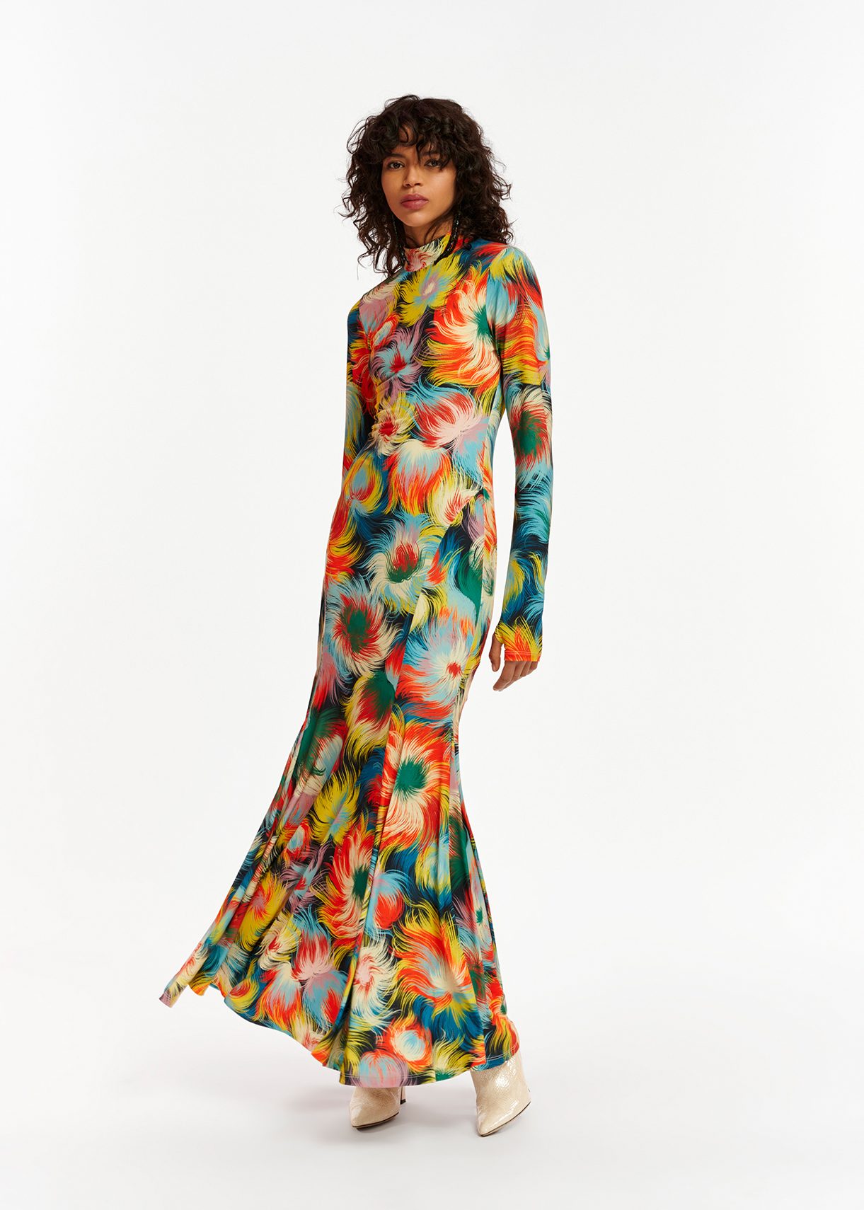 Stretch jersey shop maxi dress