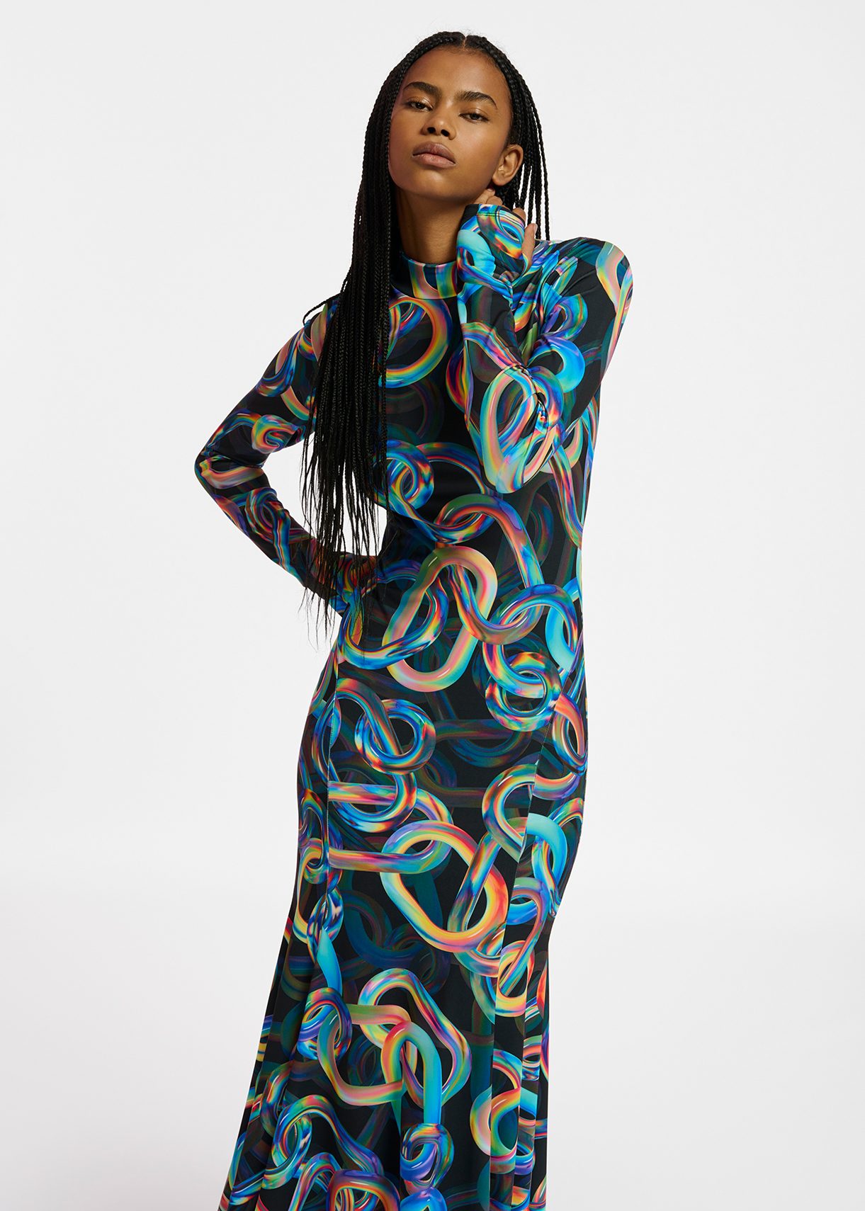 Long jersey maxi store dress